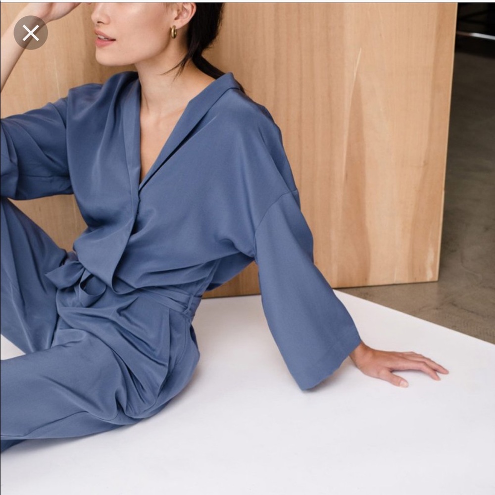 Beautiful Grana Indigo Wrap jumpsuit